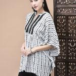 Women Liva White and Black Geometric Print Tunic