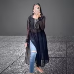 Art Women's Georgette Dress Work Naira Cut Kurti