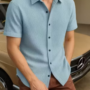 Imported Stylish Self Designed Light Blue Popcorn Shirts For Boys And Mens|Casual Mens Wear||Unique Designed Shirt||Popcorn Printed Mens Shirt|