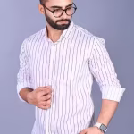 Men’s Polycotton Striped Shirt – Regular Fit, Full Sleeves, Trendy Daily Wear