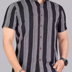 Men Regular Fit Self Design Spread Collar Casual Shirt