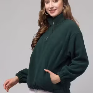 Women solid full sleeve sweatshirt