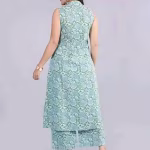 Stylish Rayon Printed sleeveles Kurta With Palazzos Set For Women