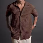Casual Knit Shirt for Mens Stylish Half Sle