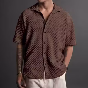 Casual Knit Shirt for Mens Stylish Half Sle