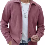 NOOK Men Polo Neck Full Sleeve Self Design Regular Shirt